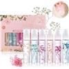BoloShine 6 Pezzi Roll On Lip Oil Set, Trasparente Profumo Floreale Lucidalabbra, Olio Gloss Labbra Idratante Lunga Durata, Rossetto Liquido Lucido Lip Glow Oil Volumizzante per Donne e Ragazze