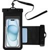 KMANGMAN 1 pezzi Custodia Impermeabile Smartphone,Cover Telefono Subacquea,Borsa Impermeabile,per iPhone 16 15 14 13 Pro Max Plus Samsung S25 S24 S23 Ultra Ecc,IPX8 impermeabile,Fino a 7,2 Pollice(Nero)