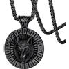 FaithHeart Collana da uomo con lupo vichingo, in acciaio inossidabile 316L, ciondolo a forma di animale, stile nordico, talismano di protezione
