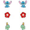 Disney Lilo & Stitch SF00468SL - Set di orecchini trio blu, rosso e verde, Misura unica, Ottone, Nessuna pietra preziosa
