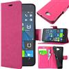 ebestStar - Cover Compatibile con Microsoft Lumia 650 Custodia Portafoglio Pelle PU Protezione Libro Flip, Rosa [Apparecchio: 142 x 70.9 x 6.9mm, 5.0'']