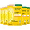 Garnier - Confezione da 5 maschere per tessuti idratanti - Booster di Eclat - Arricchito con vitamina C e acido ialuronico - Formula vegana - Per pelli opache e stanche - 5 x 28 g