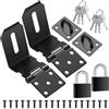 HAOCHEN Lucchetto pesante a 90 gradi, 10,2 cm, ad angolo retto, serratura per porta, in acciaio inox, per finestre, armadi, capannoni, porte, con serratura (nero, 2 set)