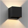 ledscom.de Applique CUBEL per esterni, IP65, up/downlight, nero opaco, quadrato, 1x G9 max. 10W