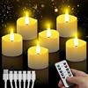 daphomeu Candele a LED ricaricabili con telecomando, 6 pezzi, senza fiamma, con funzione timer per auto, emulazione (lumini Ricaricabili 6 Pezzi)