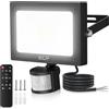 CLY Faretto Led da Esterno con Sensore di Movimento 25W, 2350LM Faretti Led da Esterno con Telecomando 4 Modalità 10 Luminosità Fari LED Esterno Bianca Fredda Faro led da Esterno IP66 Impermeabile