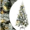 vidaXL Albero di Natale con Neve Floccata LED e Pigne 225 cm PVC e PE