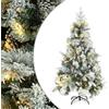 vidaXL Albero di Natale con Neve Floccata LED e Pigne 195 cm PVC e PE