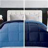 Home Tresor Trapunta Invernale Matrimoniale 260x260, Piumone Caldo Letto Autunno Inverno Tinta Unita Double-Face Imbottita Morbida Microfibra Modello Giuditta Quattro Stagioni Bicolore Blu&Avio, Matrimoniale