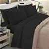 BANZAII TEXTILE INNOVATOR ONLINE Banzaii Completo Lenzuola Invernale Felpate in Flanella Anti-Pilling 100% Cotone, adatto anche ai materassi più alti, 4 pezzi, Matrimoniale Maxi Nero