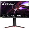 LG 27GP850P UltraGear Gaming Monitor 27 QHD NanoIPS HDR 400, 2560x1440, 1ms, G-Sync Compatible, AMD FreeSync Premium Pro 180Hz, HDMI 2.0 (HDCP 2.2), Display Port 1.4, USB 3.0, AUX, Flicker Safe, Nero