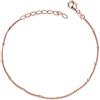 MATERIA by Matthias Wagner MATERIA Bracciale da donna in oro rosa, sottile - argento 925, braccialetto a sfere in colore oro rosa, 1 mm, bracciale donna, ragazza, 17 - 20 cm SA-80