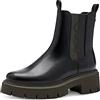 MARCO TOZZI by Guido Maria Kretschmer Stivaletti Chelsea Donna in Pelle Sintetica Zeppa, Nero (Black/Khaki), 39 EU