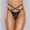 Allure Cherished Lace and Mesh Thong Black