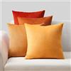 Topfinel 4 Pezzi Copricuscini Divano 40x40 Decorativo Casa Giallo Velluto Copricuscini per Cucina Sedia Soggiorno Letto Giardino Camera da letto Copricuscini Serie Moderna Giallo