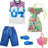 Barbie and Ken Tropical Fashion Pack - HBV72 - Set di 2 Outfits - Tropical Dress + Bag, Swimsuit + Swimsuit for Ken
