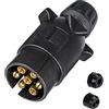 SPARKMOTO Spina Rimorchio 7 Poli Impermeabile,12V Spina 7 Poli Rimorchio maschio Connettori Rimorchio,Adattatore spina a 7 poli per il Collegamento di Auto Rimorchi e Roulotte,ISO 1724(tappo a vite)