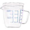 ITODA Bicchiere dosatore in vetro borosilicato con coperchio in vetro borosilicato graduato con manico, 250 ml.