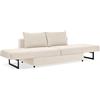 EVERGREENWEB MATERASSI & BEDS EVERGREENWEB - Divano letto chaise longue 3 posti trasformabile in comodo Letto Matrimoniale | Divano letto Angolare con Penisola | Design Moderno lunghezza 230 cm | Colore Beige | Angélique