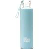 Bbo Irisana Irisana - Bottiglia - 550 ml - Blu - 7 x 7 x 25 cm - Bottiglia in vetro - Con coperchio in silicone - Borosilicato e silicone - Collezione Bbo