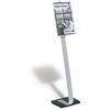 Durable 481923 Crystal Sign Stand A3, Espositore da Pavimento, Orientabile in Senso Verticale e in Senso Orizzontale, Argento Metallizzato