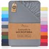 NatureMark lenzuolo in microfibra - morbido, traspirante e facile da curare - 140x200-180x200 cm, Grigio Medio