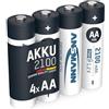 ANSMANN 4x Batterie ricaricabili stilo AA - 2100 mAh 1,2V NiMH - Pila a ricarica veloce - fino a 1000 cicli di ricarica eco-friendly