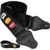 TIGER STP74-BK Tracolla per chitarra nera con plettri per chitarra acustica, classica, spagnola