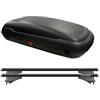 AUTOKIT BOX Baule 400 LT. Tetto auto COMPATIBILE VW Tiguan Barre Portatutto Portapacchi