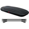 AUTOKIT BOX Baule 480 LT. Tetto auto COMPATIBILE VW Touran Barre Portatutto Portapacchi