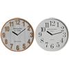 Home ESPRIT Orologio da parete bianco vetro legno MDF 32 x 4,5 x 32 cm (2 pezzi)