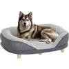 PawHut Cuccia Divano per Cani con Imbottitura, Lettino per Cani Taglia Grande e Media fino 25kg, 90x78x25cm, Grigio