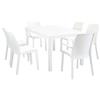 MIlani Home CALIGOLA - set tavolo in alluminio e teak cm 150 x 90 x 74 h con 4 sedie e 2 po