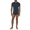 Emporio Armani Megalogo-Set Maglietta e Trunk Pajama T-Shirt, Blu Marino, L Uomo