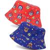 Paw Patrol Cappello da Pescatore Reversibile Ragazzi | Berretto da Sole per Bambini Chase Blue And Marshall Red Characters | Film Serie TV Articoli da Regalo
