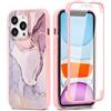Yoedge Custodia per Samsung Galaxy S22 Ultra 5G Cover 6,8, 360 Gradi Full Body Cover con Protezione Integrata dello Schermo, Trasparente Silicone TPU Anteriore e PC Indietro Custodia, Marmo 1