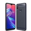 generale compatibile con ASUS Zenfone Max Pro (M2) ZB631KL / X01BD X01BDA Copertura CUSTODIA COVER GEL silicone TPU MORBIDA CARBON Fiber ANTIURTO antigraffio (Blu)