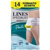 Lines Specialist Pants Plus Unisex, Mutande Assorbenti per Incontinenza Donna e Uomo, Asciutto Lampo e Massima Protezione, Zero Odore, Taglia M, Confezione da 14 Pezzi