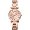 Fossil Orologio Carlie da donna, Movimento al quarzo a tre lancette in tonalità oro rosa con cinturino in acciaio inossidabile, Tono Oro Rosa Con Glitter, 35 mm