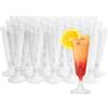 Matana - 24 Eleganti Flûtes da Champagne in Plastica con Glitter Argento, 150ml - Trasparenti, Resistenti e Riutilizzabili - Bicchieri da Brindisi per Matrimoni, Compleanni, Natale e Feste