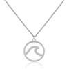 GD GOOD.designs Catena Wave da donna Argento - impermeabile - Collana da surfista in acciaio inox I gioielli da surf con ciondolo a forma di onda