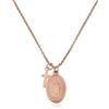 GD GOOD.designs Collana Maria in Rosa da donna - Impermeabile - Collana Madonna con ciondolo a forma di croce in acciaio inox I Misura regolabile 40+5cm