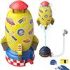 IKIJM Water Sprinkler Toys for Kids Rocket a Forma di Razzo Giocattoli Summer Outdoor Rocket Sprayer Toys Dureble Water Play Giocattolo per Bambini Girls Backyard Garden Yard (Yellow)