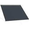 Outsunny Tenda da Sole a Bracci con Apertura Manuale, Tenda Parasole Inclinabile con Protezione UV30+, 150x120 cm, Grigio Scuro