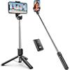 ATUMTEK Bastone Selfie, TikTok Bastone Selfie Treppiede Estensibile Fino a 1m con Telecomando Wireless per iPhone 14/13/12/11/11 Pro/X/XS/8/7/6, Galaxy S10/S9 e Altri Smartphone