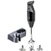 bamix Set frullatore a immersione M200 MONO PRO-1 con coltello multifunzione, 3 accessori, supporto, 200 Watt, 2 livelli, in acciaio inox, Made in Switzerland, nero