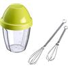 Westmark Set da 3 pezzi: 2 mini fruste + 1 bicchiere agitatore (0,25 l), acciaio inossidabile/plastica di alta qualità, argento/trasparente/verde, 124722E6