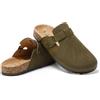 JOMIX Pantofole da Donna in Pelle Sintetica Ciabatte Casa Estive Invernali con Suola in Semi Sughero WCT250738-15 Verde, 37