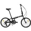 FabricBike Folding - Bici Pieghevole, Bicicletta Pieghevole 20', telaio in alluminio, Regolabile in Altezza, Facile da Trasportare. (Fully Matte Black 7 Speed)