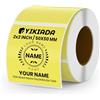 YIKIADA Etichette Termiche Autoadesive 50 X 50 mm Gialli Adesivi Colori Rimovibili Stampabili Impermeabili per Logo Codice a Barre QR inventario 500 pezzi per Rotolo